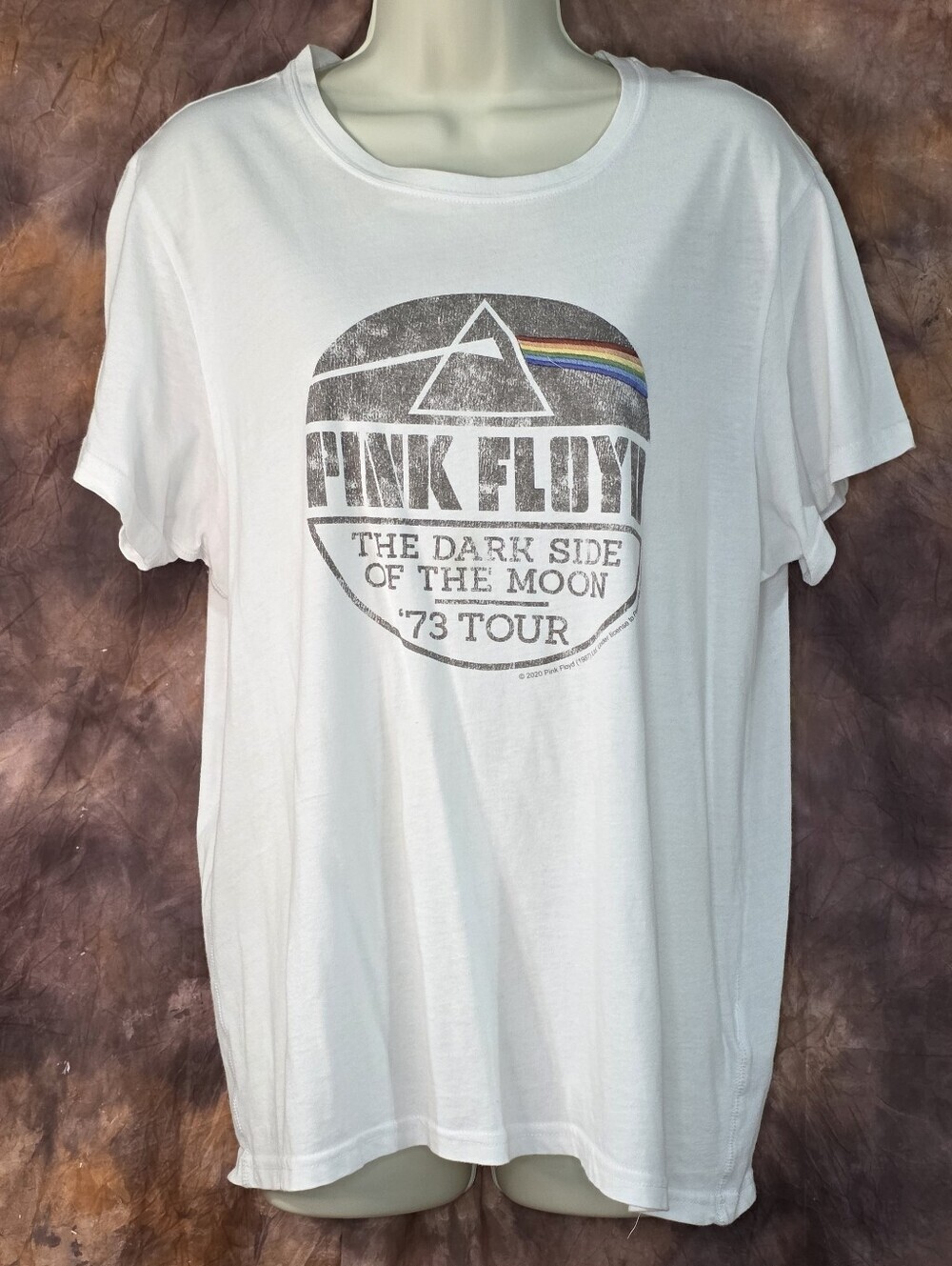 Abercrombie Graphic Tee Pink Floyd Dark Side Of Moon 1973 Tour White Gray L